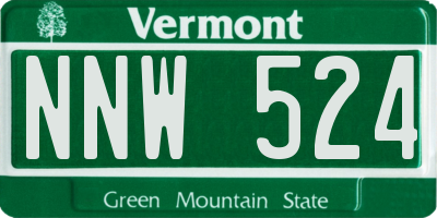 VT license plate NNW524