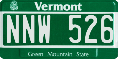 VT license plate NNW526