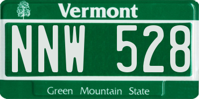 VT license plate NNW528