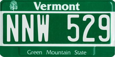 VT license plate NNW529