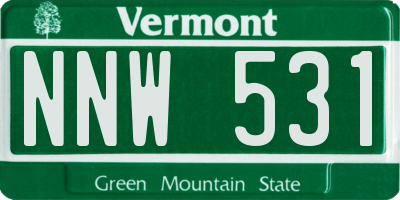 VT license plate NNW531