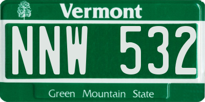 VT license plate NNW532