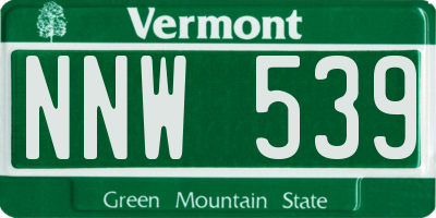 VT license plate NNW539