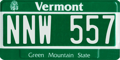 VT license plate NNW557