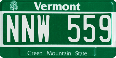 VT license plate NNW559