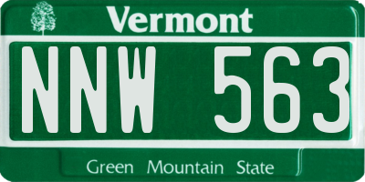 VT license plate NNW563