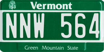 VT license plate NNW564