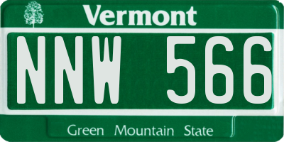 VT license plate NNW566