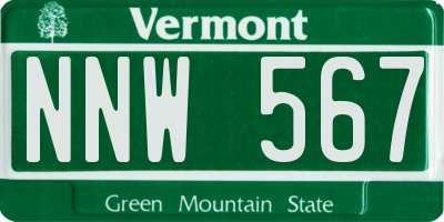 VT license plate NNW567