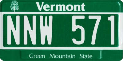 VT license plate NNW571