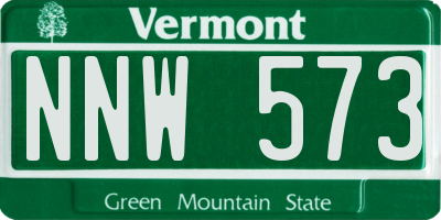 VT license plate NNW573