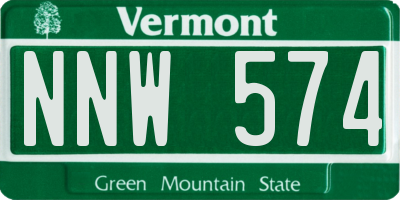 VT license plate NNW574