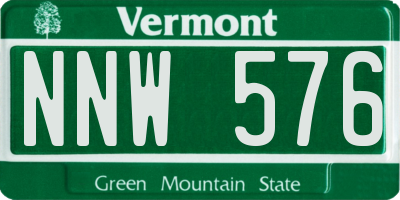 VT license plate NNW576
