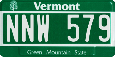 VT license plate NNW579