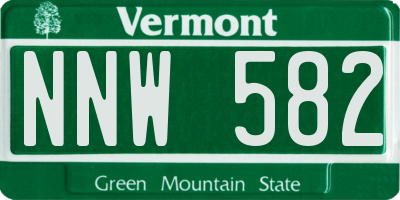 VT license plate NNW582