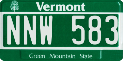 VT license plate NNW583