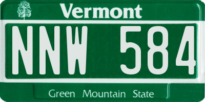 VT license plate NNW584