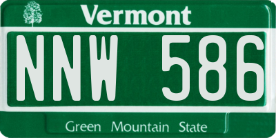 VT license plate NNW586