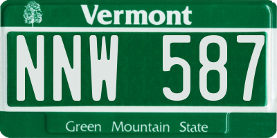 VT license plate NNW587