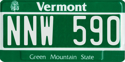 VT license plate NNW590
