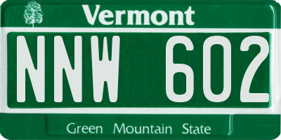VT license plate NNW602