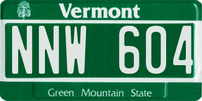 VT license plate NNW604