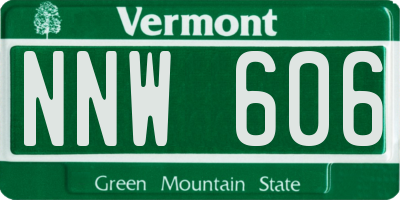 VT license plate NNW606