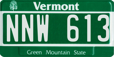VT license plate NNW613