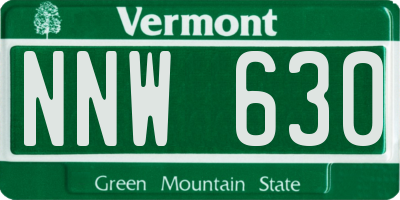 VT license plate NNW630