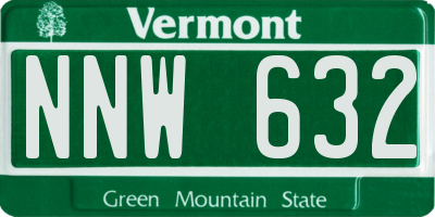 VT license plate NNW632