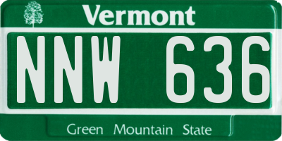 VT license plate NNW636