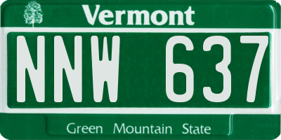 VT license plate NNW637