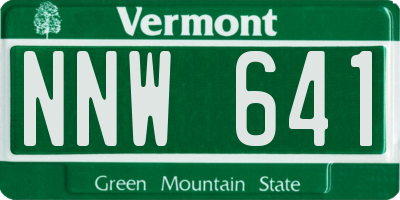 VT license plate NNW641