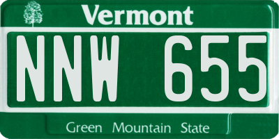 VT license plate NNW655