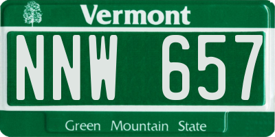 VT license plate NNW657