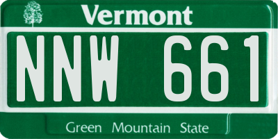 VT license plate NNW661