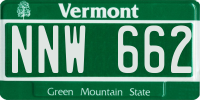 VT license plate NNW662