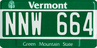 VT license plate NNW664