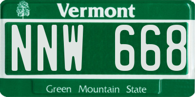 VT license plate NNW668