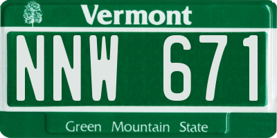 VT license plate NNW671