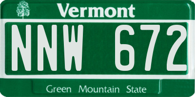 VT license plate NNW672