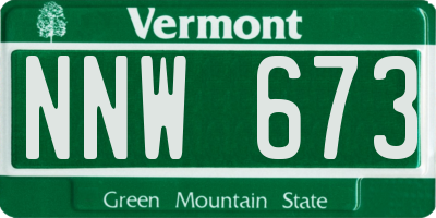 VT license plate NNW673