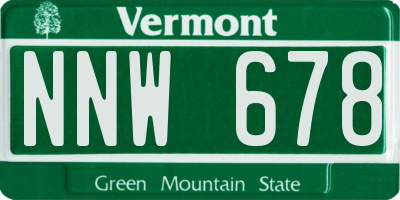 VT license plate NNW678