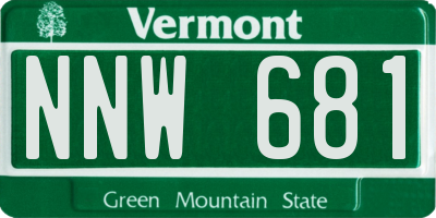 VT license plate NNW681