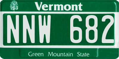 VT license plate NNW682