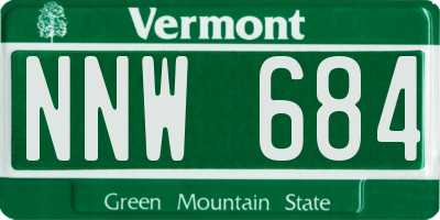 VT license plate NNW684