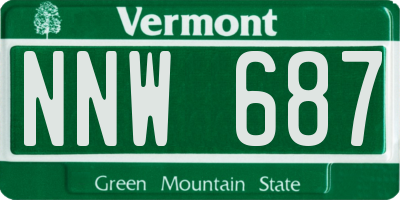 VT license plate NNW687