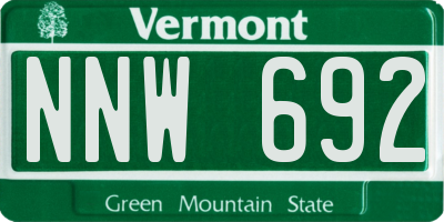 VT license plate NNW692