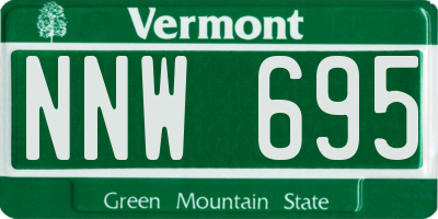 VT license plate NNW695