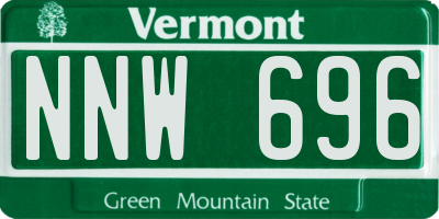 VT license plate NNW696